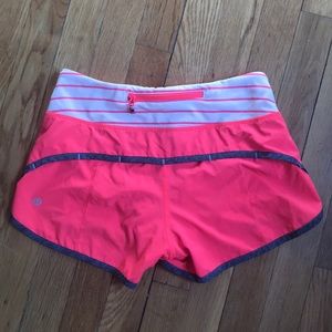 Lululemon pink speed shorts Sz 2